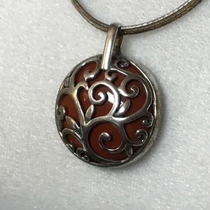 Carnelian Silver Filagree pendant